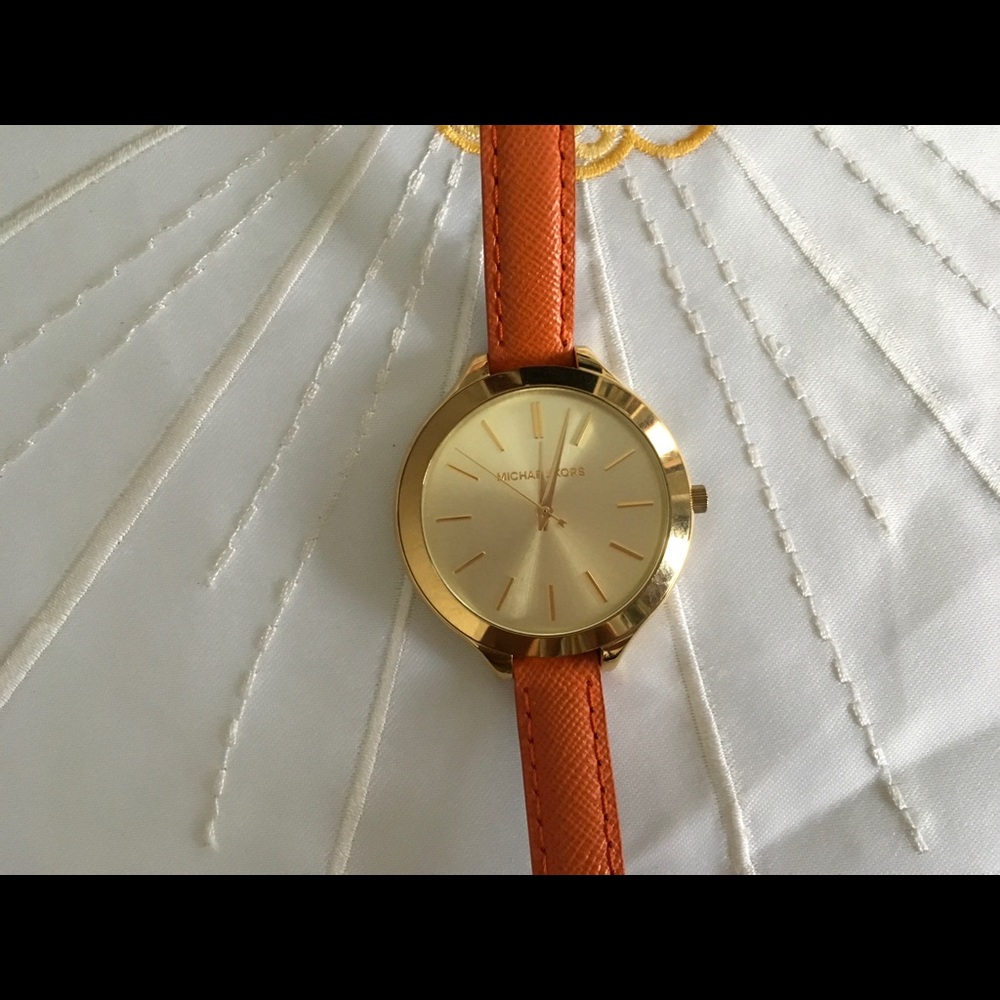 New Auth.Michael Kors Slim Orange Women Watch - Picture 2 of 8